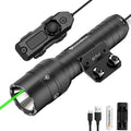 TOUGHSOUL M-Rail Green Laser Tactical Flashlight 1250 Lumens, Rechargeable by TOUGHSOUL