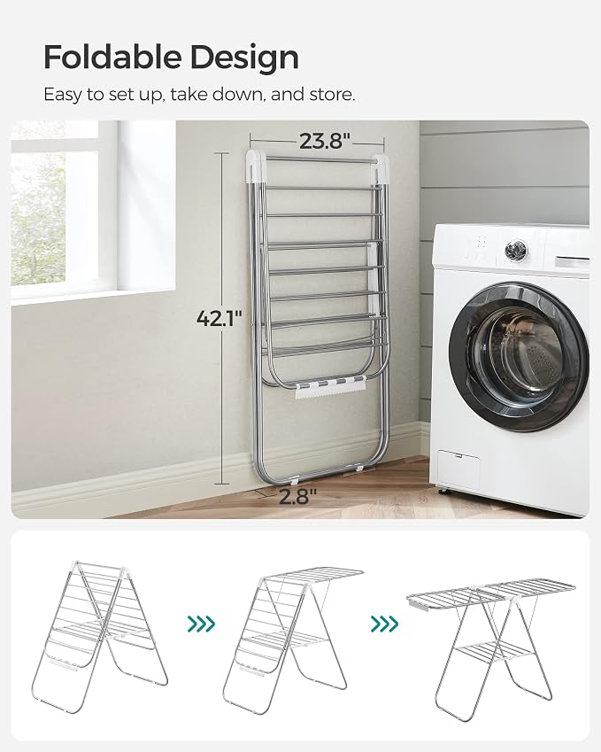 SONGMICS Clothes Drying Rack, - Image 4