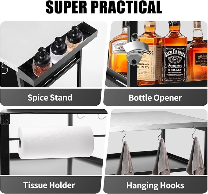 Outdoor Pizza Oven Table, Three-Shelf Outdoor Table - Image 3