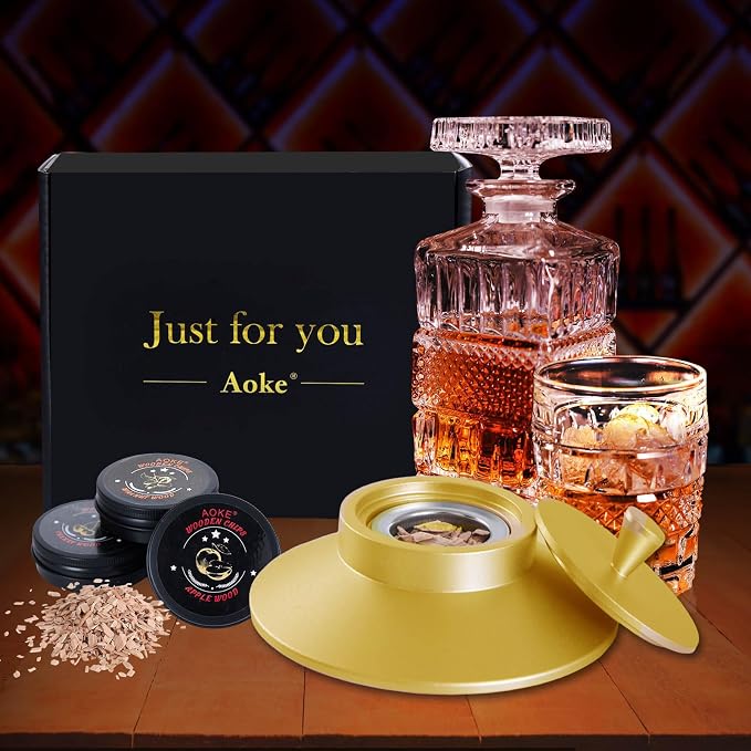 Cocktail Smoker Kit, AOKE Golden Metallic Whiskey Smoker Kit - Image 6