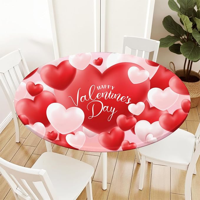Valentines Day Round Fitted Tablecloth - Image 2