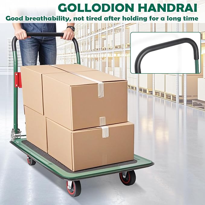 LEADALLWAY Foldable Push Cart Platform Cart - Image 6