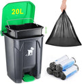 Dog Poop Trash Can Outside, 20L Pet Waste Container by Biubiucat