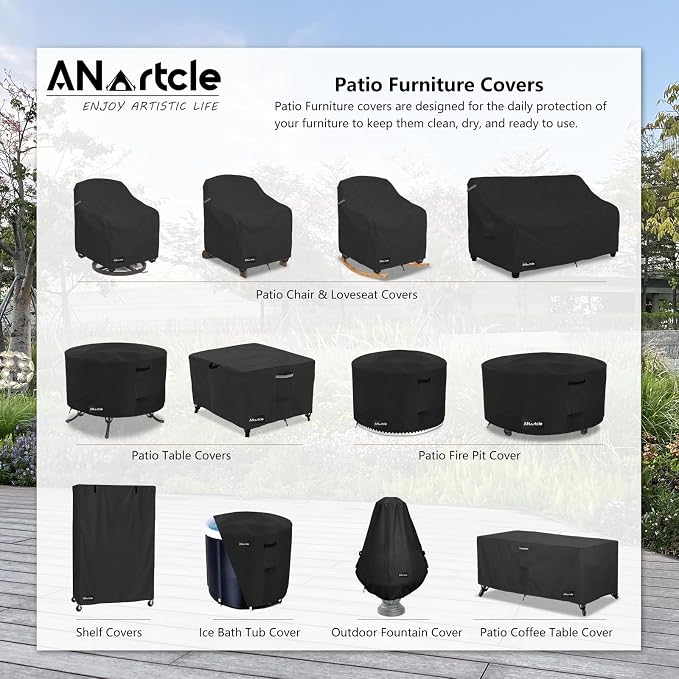 Swivel Patio Chair Cover 4 Pack, 600D Waterproof Heavy Duty Outdoor Chair Cover - Image 2