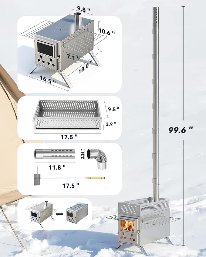 Sauna Hot Tent Stove, Camping Wood Burning Stove - Image 9