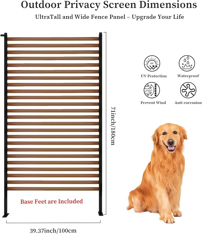 Outdoor Privacy Screens, 3.28FT X 6FT Decorative Privacy Fence Panels - Image 2