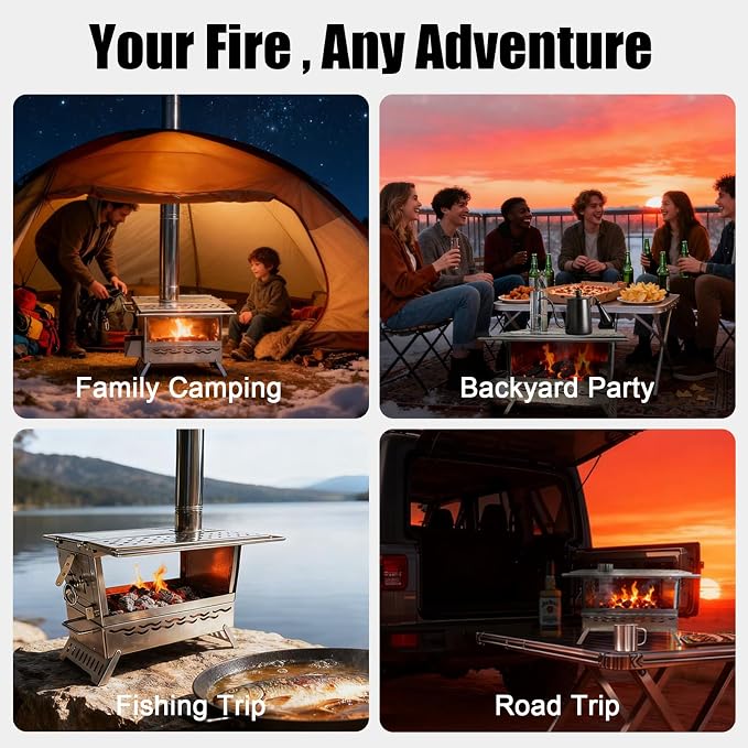 Hot Tent Stove, One-piece Molded Wood Burning Stove - Image 6