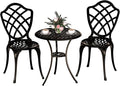 3 Piece Patio Bistro Set, Outdoor Bistro Table and Chairs Set of 2 w/Umbrella by Embraceartofoutdoorliving