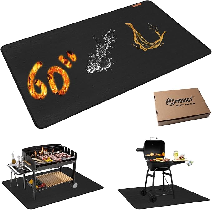 MODIGT 60"×48" Under Grill Mat for Outdoor Grill, Double-Side Fireproof & by MODIGT