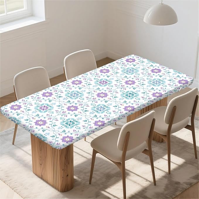 Rectangle Table Cloth Cover Waterproof Elastic Fitted Polyester Fitted - Image 6