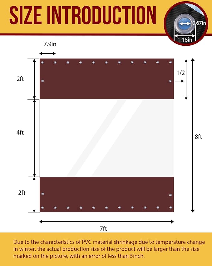 FoundGo 8'H x 7'W Vinyl Curtains - Image 2