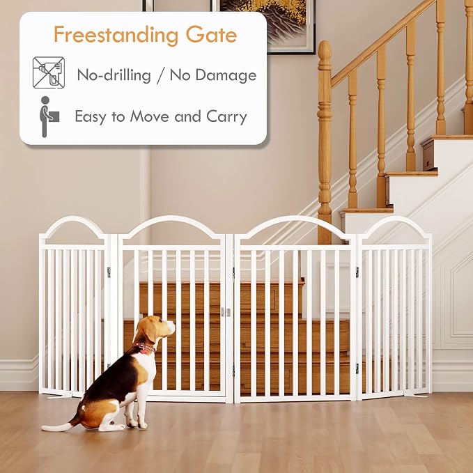 UDD Metal Folding Dog Gate Indoor 96" Extra Wide, Freestanding No Drilling Pet - Image 3