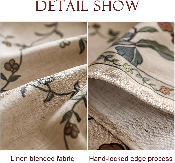 patdrea Designer Vintage Linen Round Table Cloth, Durable Breathable Floral - Image 4