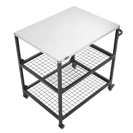 VEVOR Outdoor Grill Cart, 31.5 x 24.0 inch Stainless Steel Tabletop Size - Image 9