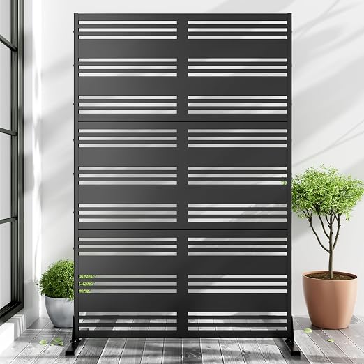 Casaphoria 72" H x 47" W Metal Outdoor Privacy Screen, Freestanding Decorative by Casaphoria