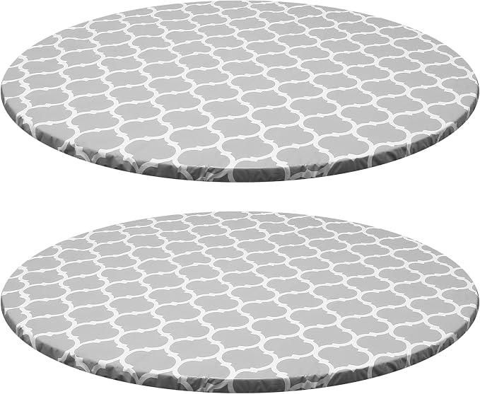2 Pcs Round Picnic Tablecloth, Waterproof Elastic Fitted Table Covers, Elastic by Tcwhniev