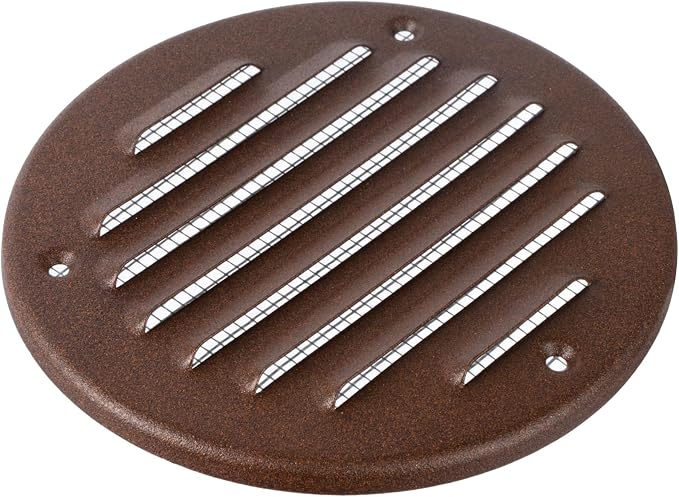 Square Ventilation Grille / 5" Inch Inside Measurement/Brown Metal Air Vent - Image 3