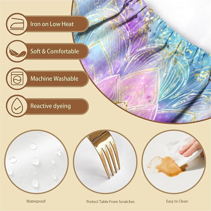 Rectangle Table Cloth Cover Waterproof Elastic Fitted Polyester Fitted - Image 3