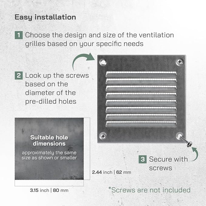 Vent Systems 4'' x 4'' Inch Galvanized Air Vent Cover - Image 4