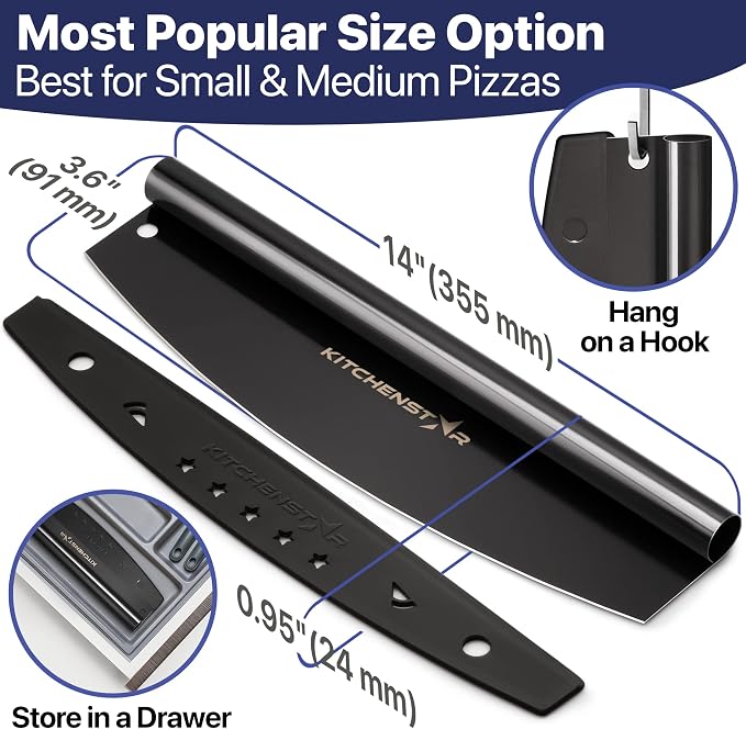 KitchenStar 14-Inch Pizza Cutter Rocker Blade - Image 5