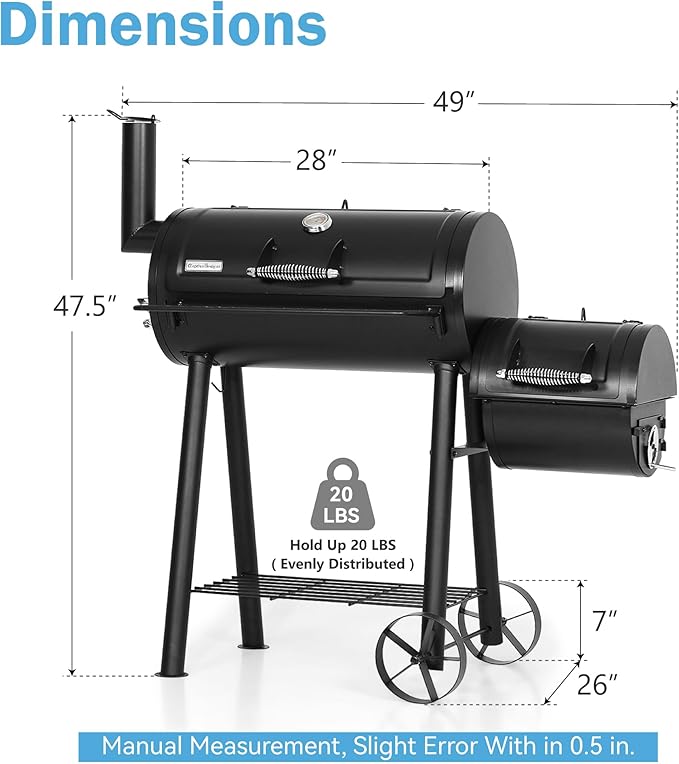 GREEN PARTY Offset Smoker Charcoal Grills - Image 5