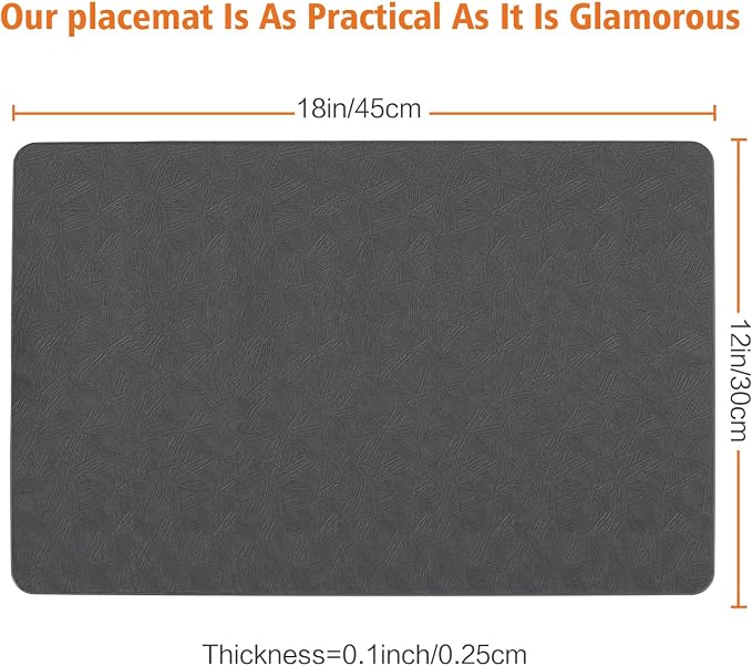 Vinyl Placemats Set of 12 Heat Resistant Easy Clean Non-Slip Place Mats - Image 6