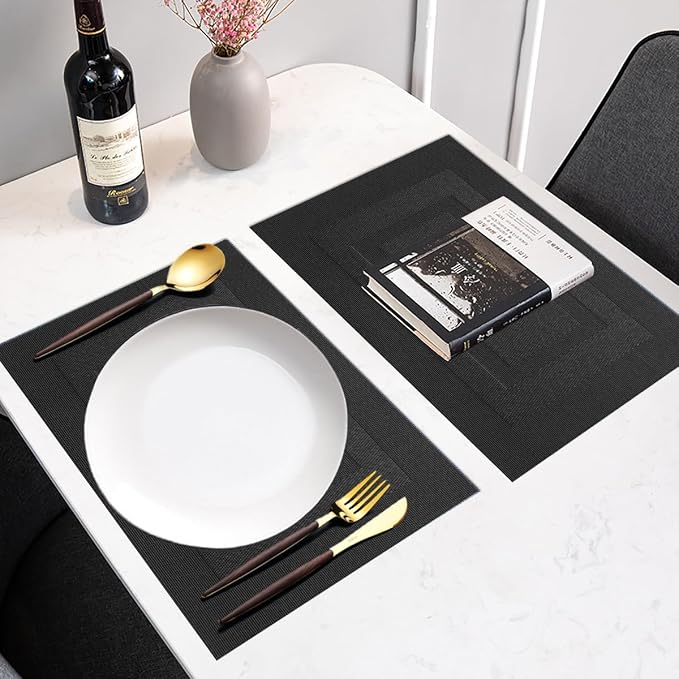 PIGCHCY Placemats, Washable Vinyl Woven Table Mats, Elegant Durable Placemats - Image 4