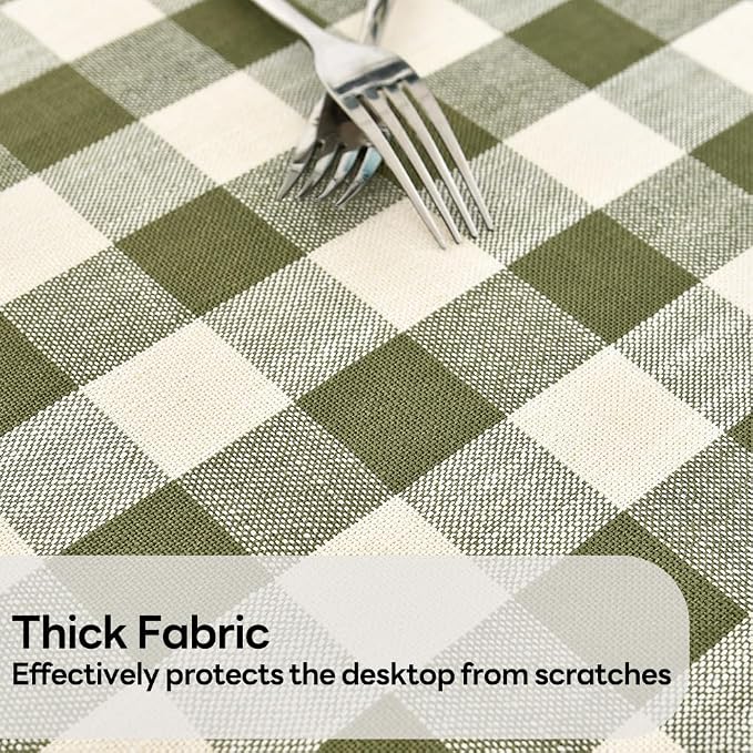 Gingham Round Tablecloth Table Cloth Heavy Duty Cotton Checkered Table Cloth - Image 3