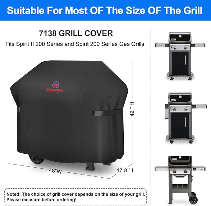 BBQ Gas Grill Cover, 48 Inch for Weber Spirit 2, Waterproof Weather Resistant - Image 3