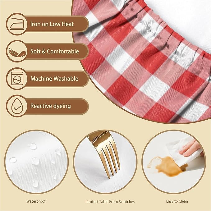 Rectangle Table Cloth Cover Waterproof Elastic Fitted Polyester Fitted - Image 3