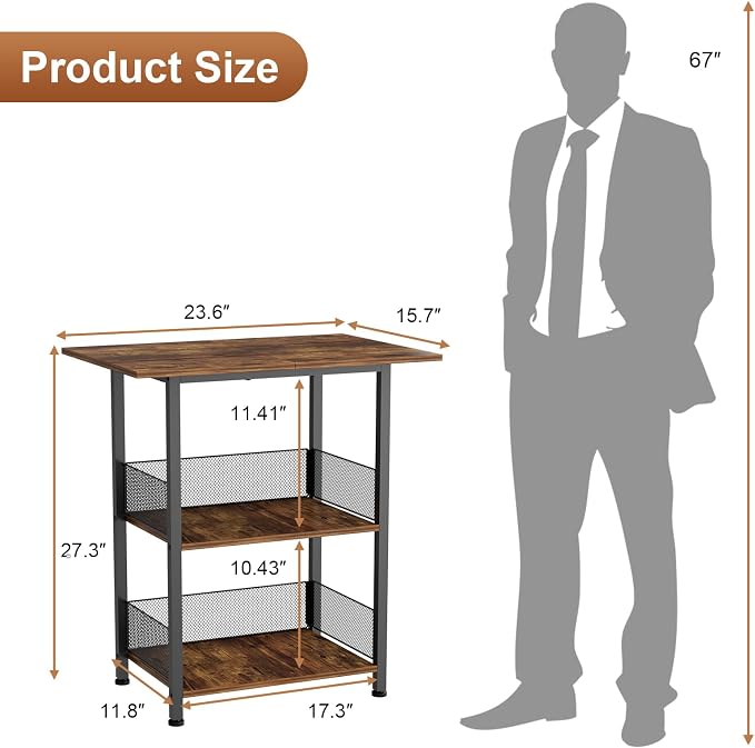 Bar Cart, 3-Tier Bar Cabinets Mini Bar Serving Cart Drink Cart Wine Table - Image 2