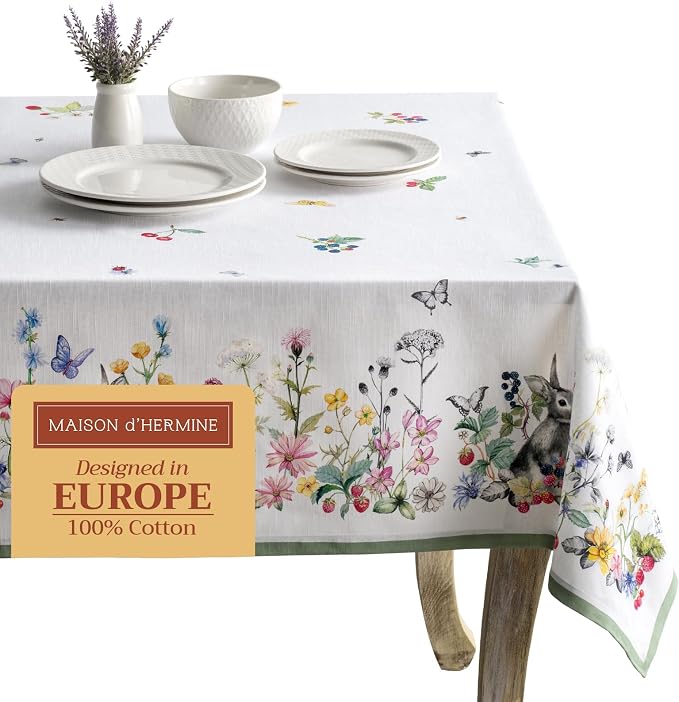 Maison d' Hermine Table Cloth Rectangle Table 100% Cotton 70 x 120 Inches by MaisondHermine