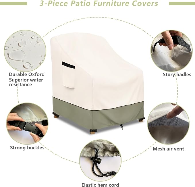 3-Piece Patio Furniture Covers Waterproof - Image 4