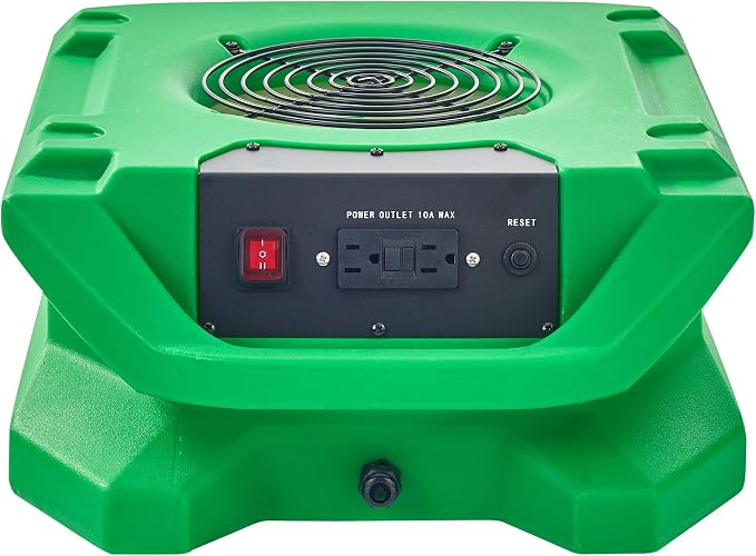 MOUNTO 1/4 HP 1200 CFM Low Profile Air Mover, 2-Speed Carpet Dryer Floor Fan - Image 5