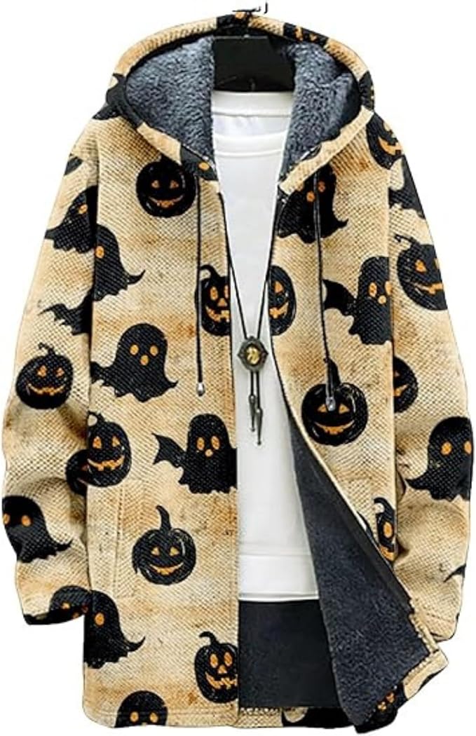 Men's Hooded Sweater Coat Knit Fleece Lined Long Cardigan Jacket by Unknown