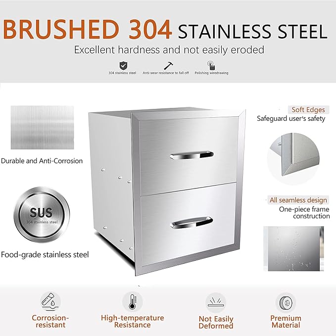 Pull Out Trash Drawer, Lower Sliding Rails Stainless Steel Roll Out Trash Bin - Image 5