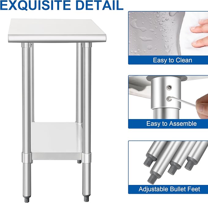 HARDURA Stainless Steel Table 30X18 Inches - Image 3