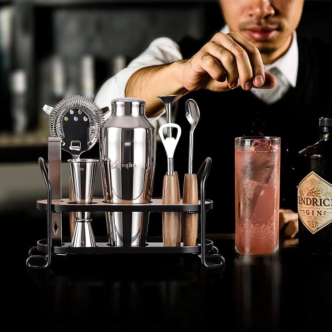 Cocktail Shaker Set with Stand, Mixology Bartender Kit - Image 2