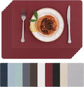 SHACOS Placemats Set of 6 Faux Leather Waterproof Leakproof Wipeable PU by SHACOS