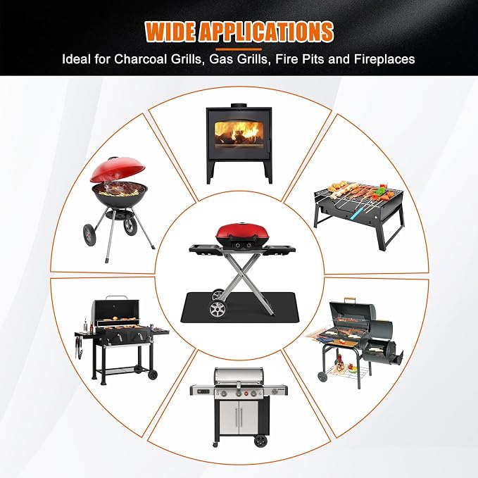 Large Under Grill Mat for Outdoor Grill, Double-Sided Fireproof Grill Pad - Image 7