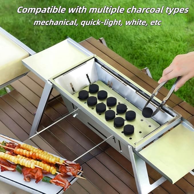 Small Protable Charcoal Grill Outdoor: BBQ MINI Foldable Carbon Griller - Image 4