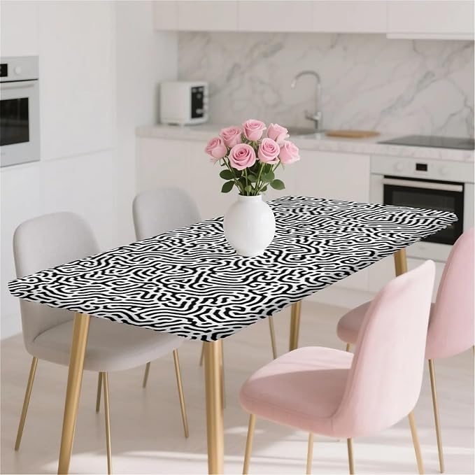 Rectangle Table Cloth Cover Waterproof Elastic Fitted Polyester Fitted - Image 7