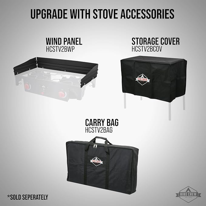 Hike Crew Auto Ignition Double-Burner Outdoor Gas Stove | 150, 000 BTU Portable - Image 7
