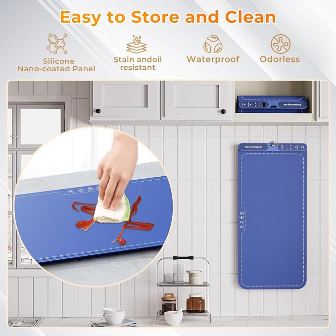 Warming Mat for Food Extra Large 32"x15", Electric Silicone Food Warmer Trays - Image 6