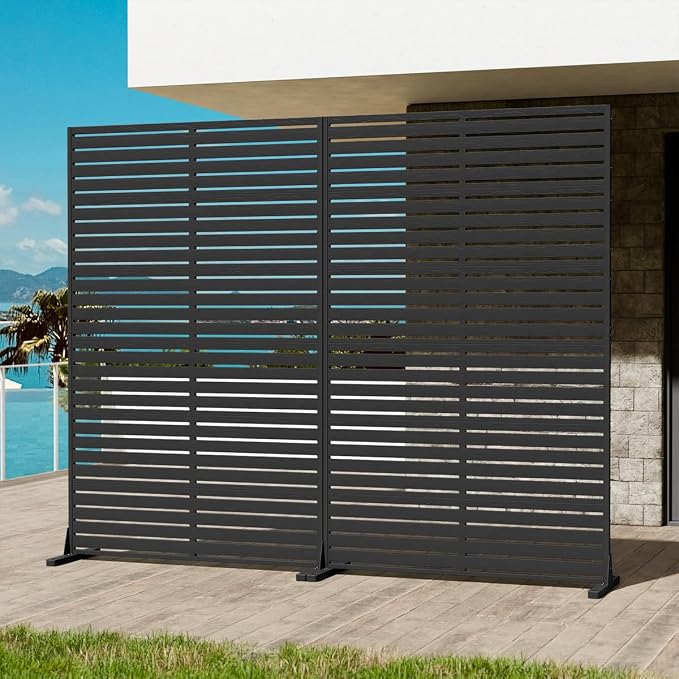 Privacy Fence Screen with Stand 6 Panel 72" H×47" W HDPE Decorative Panels with - Image 6