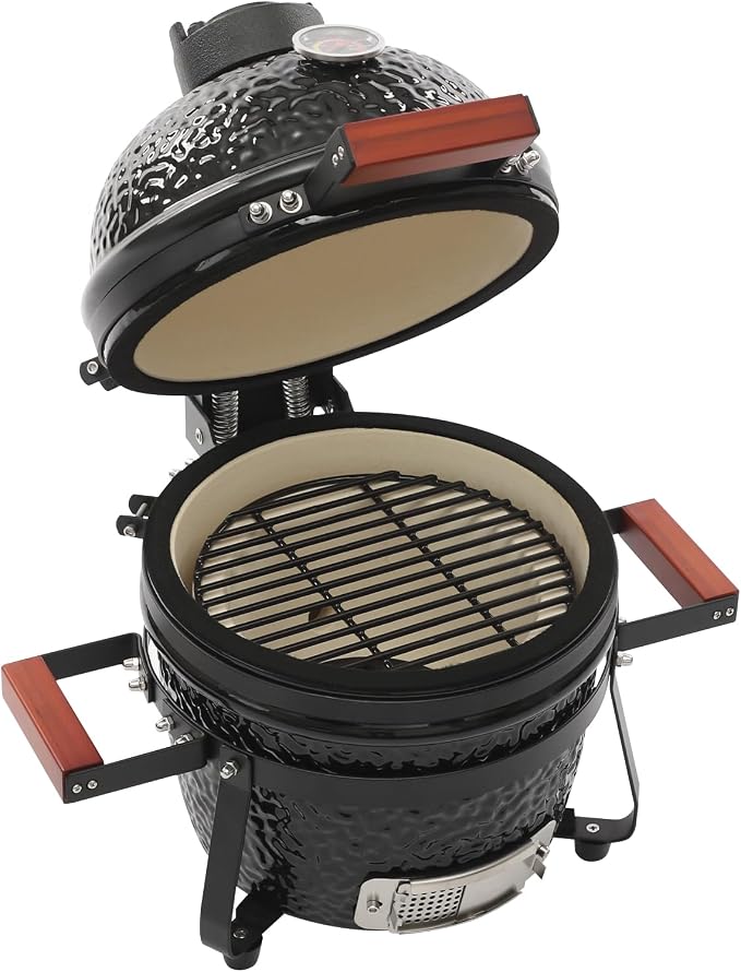 13 Inch Ceramic Charcoal Grill, Portable BBQ Smoker - Image 3