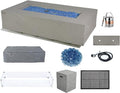 Elementi+ | Bundle Meteora Gas Fire Pit Cast Concrete 56" Rectangular Fire Table by AMSFireplaceInc