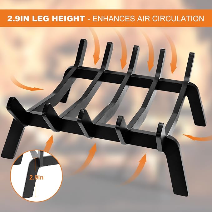 Fireplace Grate 14in Heavy Duty, Fireplace Wood holder - Image 6
