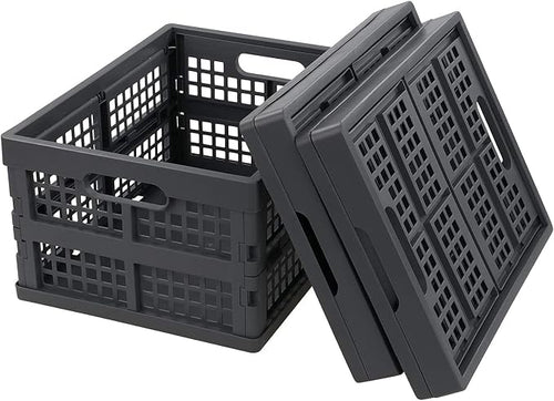 15 Liter Collapsible Crates, Plastic Folding Basket Bins Set of 3 by Yarebest