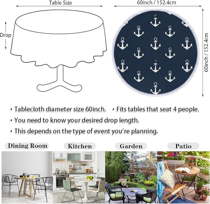 Round Tablecloth Waterproof Table Cloth - Image 3